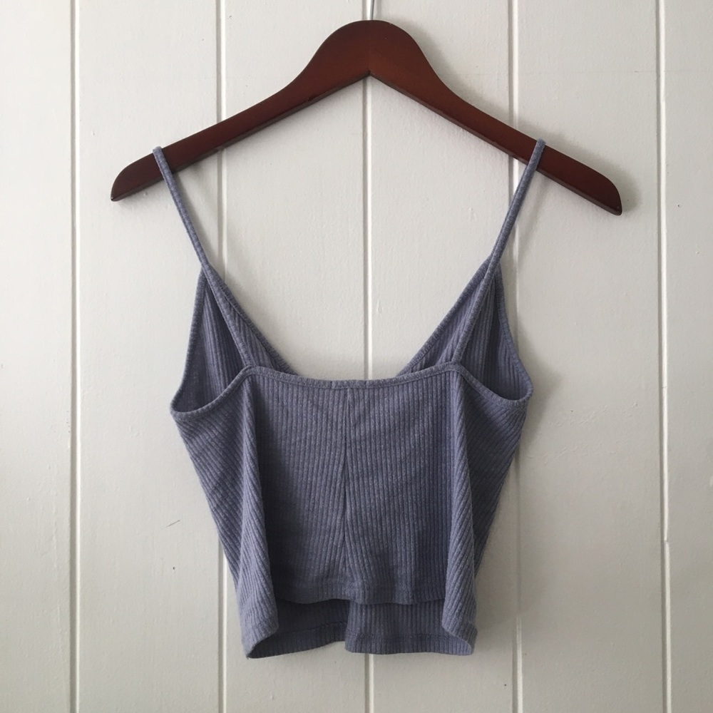 SOLD - Brandy Melville Bethany Laced-up Ribbed Top - Picture 6 of 6